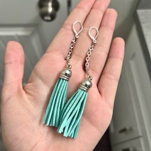 Blue Tassel Earrings